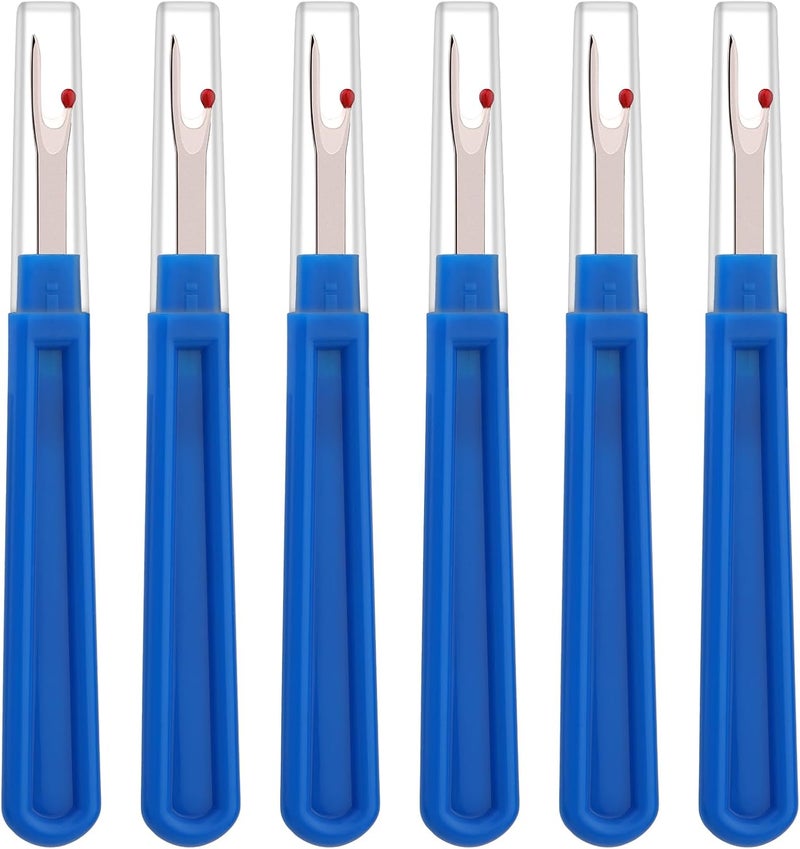 ZMAAGG 6 PCS Seam Ripper Set, Ergonomic Grip Seam Ripper, Blue Seam Ripper for Sewing Crafting and Removing Embroidery Hems and Seams (Blue) - Image 1